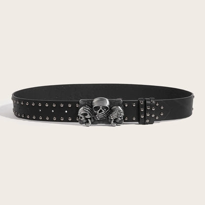 Morte Nero Triple Skull Belt